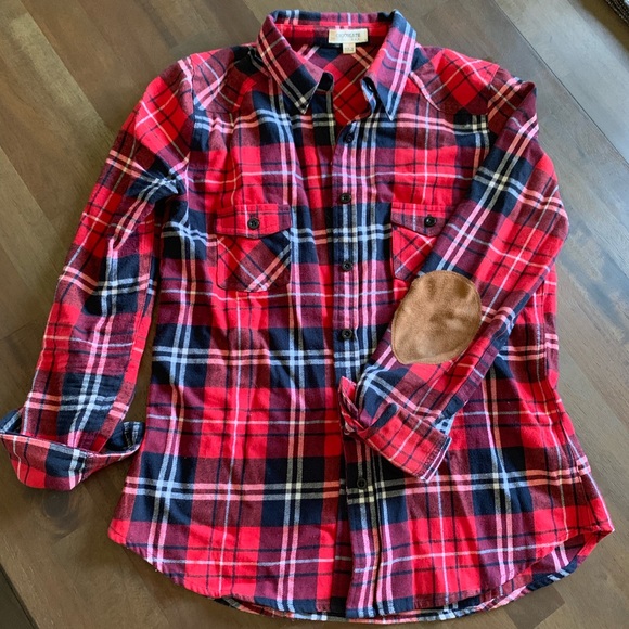 Plaid shirt with patch elbows - Picture 1 of 7